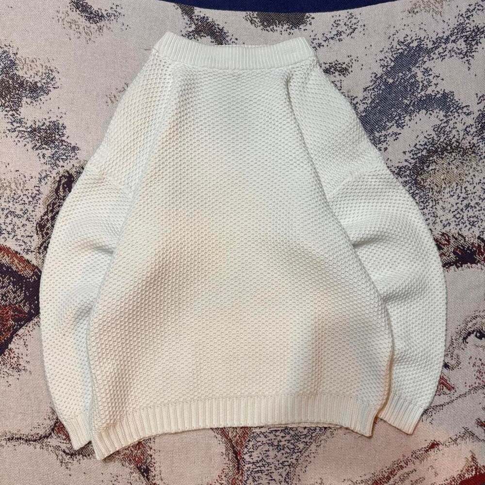 Vintage Zinas Sport White Heavyweight Textured Knit Sweater